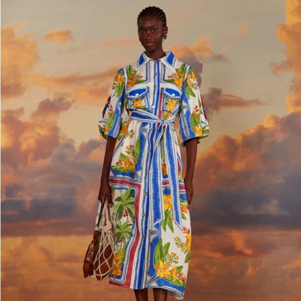 NWT FARM Rio Midi Dress
